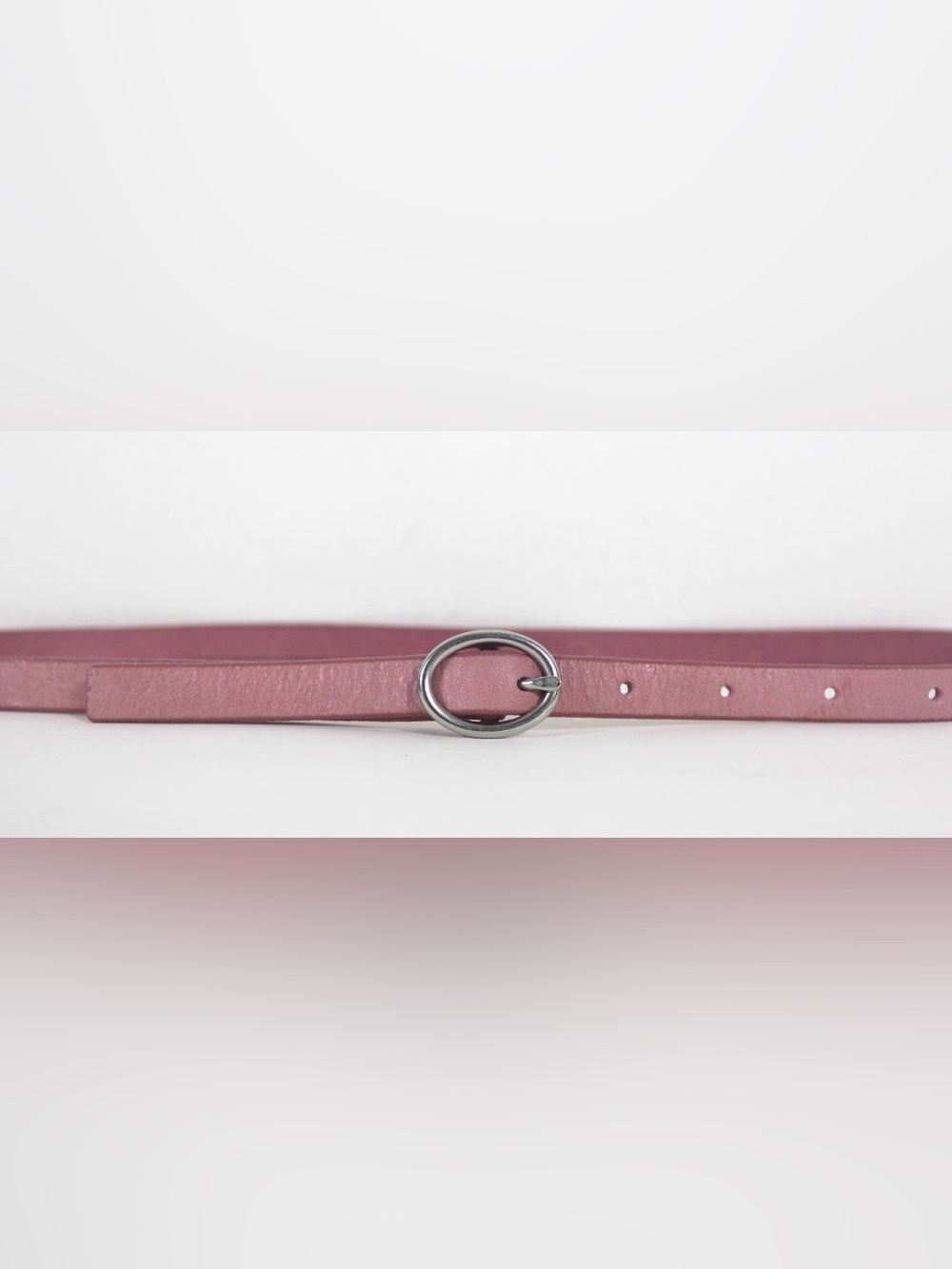 Banana republic bubblegum pink skinny belt genuine leather silver SMALL NWOT